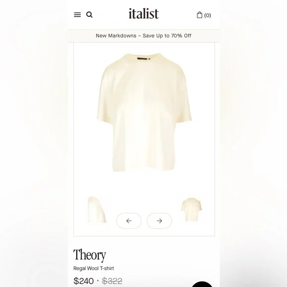 Theory Merino Buttercream Fine-Knit Tee - Picture 7 of 8